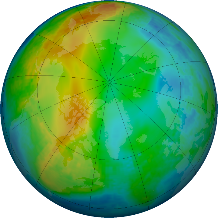 Arctic ozone map for 19 December 2003